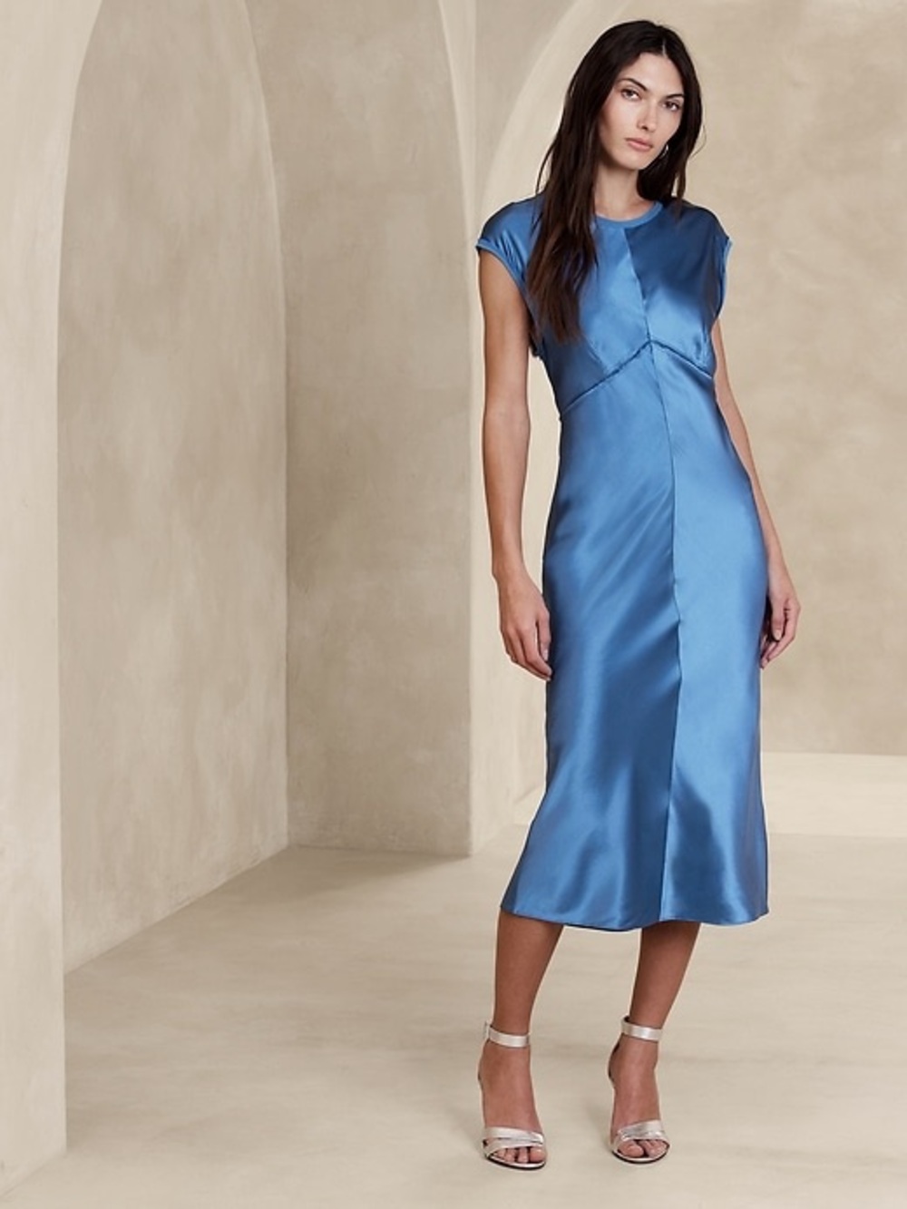 Banana Republic Claudette Silk Midi Dress